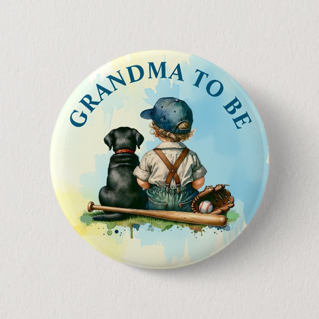 Grandma To Be | Cute Baby Shower  Button (Front)