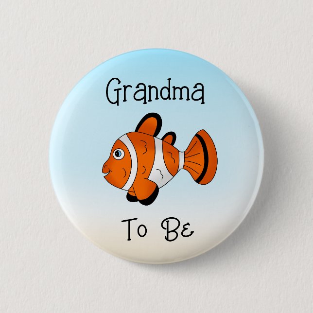 Grandma to Be | Cute Fish Under the Sea  Button (Front)