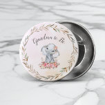 Grandma To Be Elephant Baby Shower Boho Chic Button at Zazzle
