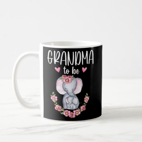 Grandma To Be Elephant Baby Shower Floral Coffee Mug