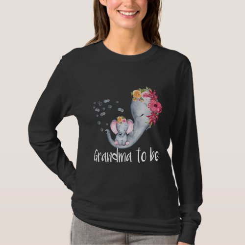Grandma To Be Elephant Baby Shower For Girl T_Shirt