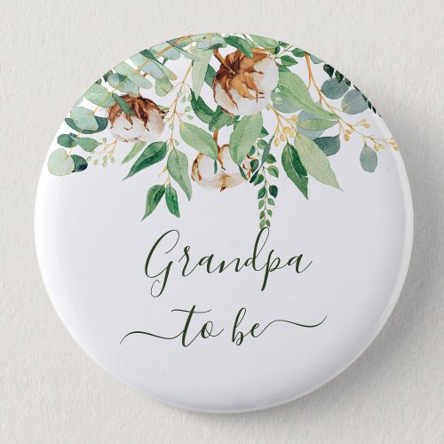 Grandma To Be Eucalyptus Greenery Button