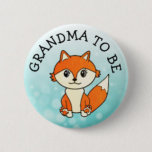 Grandma to Be Forest Animals Fox Baby Shower Button