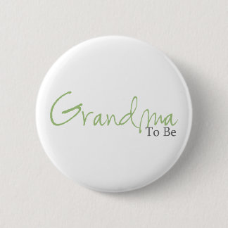 Grandma To Be (Green Script) Pinback Button