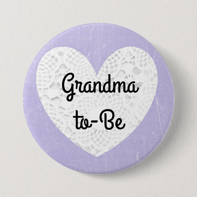 Grandma-To-Be Lavender Button for Baby Shower (Front)