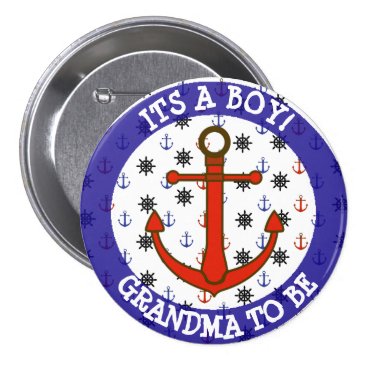 GRANDMA to be, Nautical Baby Shower button GRANDMA to be, Nautical Baby Shower button
