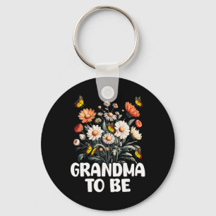 Grandma To Be, New Baby Pregnancy Announcement Rev Keychain