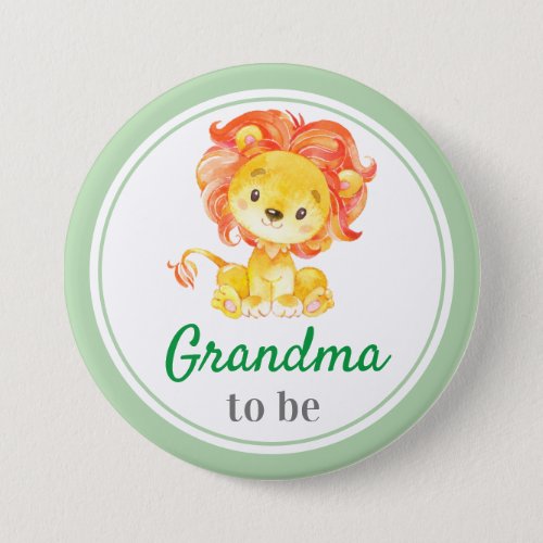 Grandma to be New Granny Baby Shower Jungle Safari Button