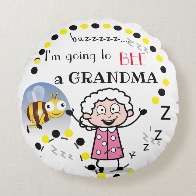Grandma to Be Personalized . Round Pillow (Front)