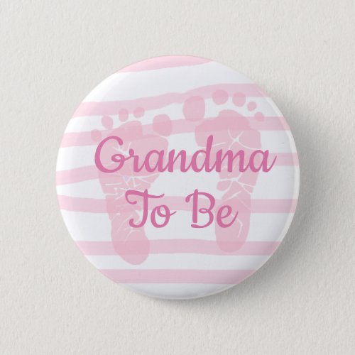 Grandma to be Pink Girl Baby Shower button
