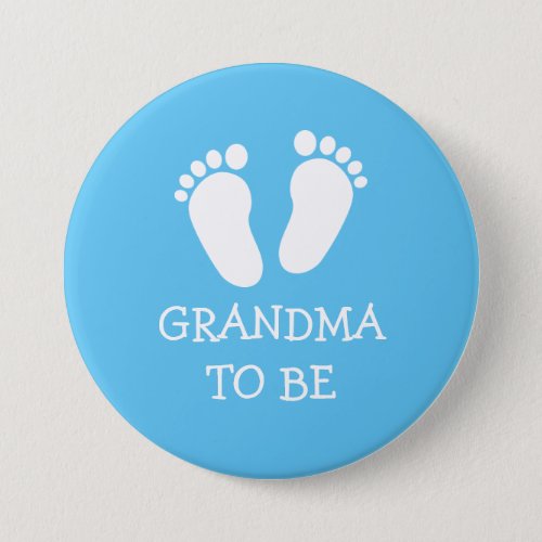 GRANDMA TO BE pink or blue baby foot steps buttons