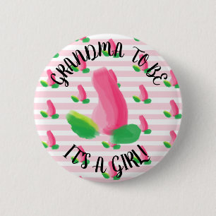 Grandma to be Rosebud Pink Baby Shower Button
