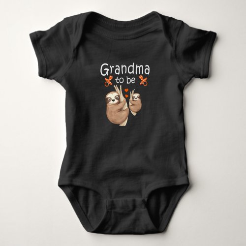 Grandma To Be Sloth Baby Shower Cute Animal Baby Bodysuit