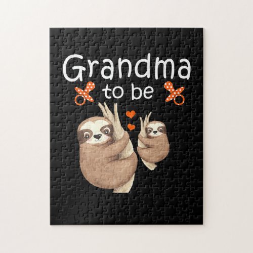 Grandma To Be Sloth Baby Shower Cute Animal Jigsaw Puzzle