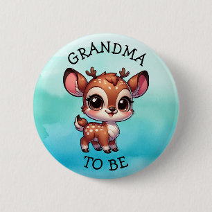 Grandma To Be   Woodland Creatures Baby Shower  Button