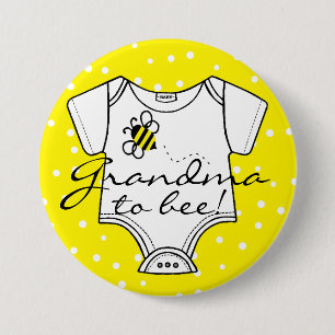Grandma To Be Yellow Bee Pinback Button