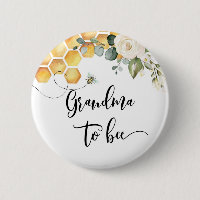 Grandma to bee baby shower button