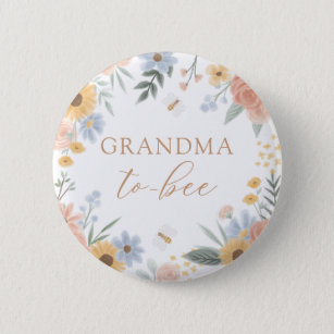 Grandma to Bee Baby Shower Button