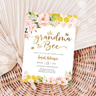 Grandma to Bee Baby Shower Invitation