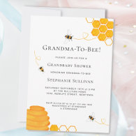 Grandma To Bee Baby Shower Invitation