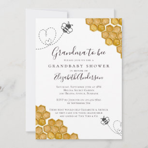 Grandma to Bee Baby Shower Invitation
