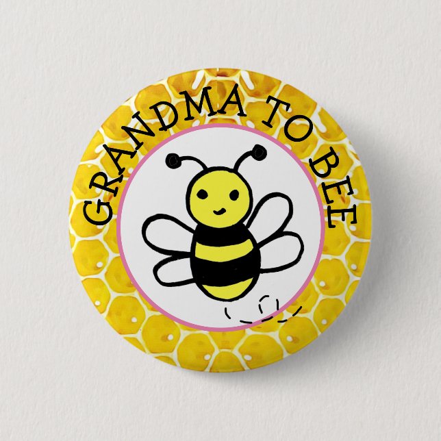 Grandma to Bee Boy's Baby Shower Button (Front)