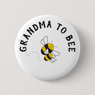 Grandma to bee button for bumblebee baby shower