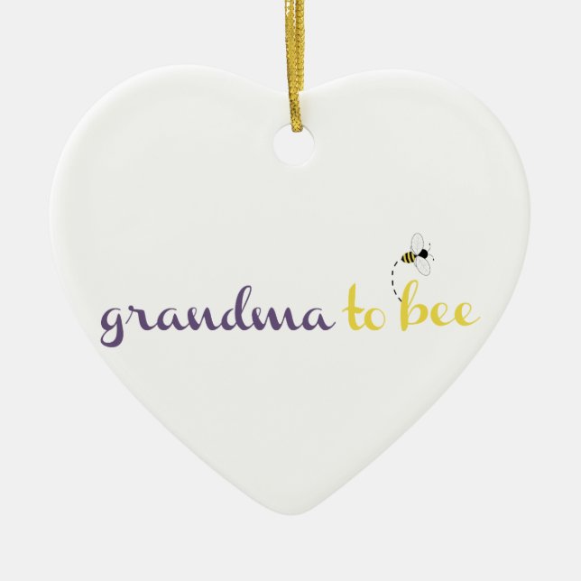 Grandma To Bee Ceramic Ornament (Front)