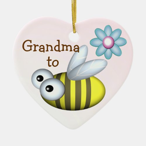 Grandma to Bee Expecting announcement Ceramic Ornament