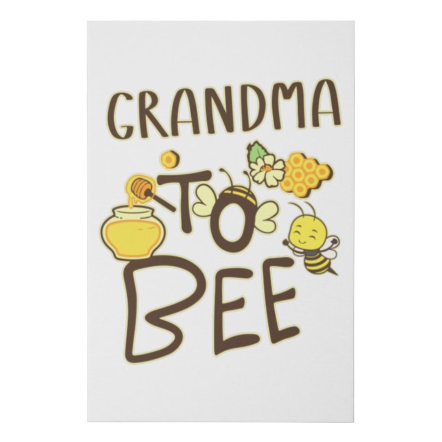 Grandma To Bee Pregnancy Announcement Pregnant Faux Canvas Print (Front)