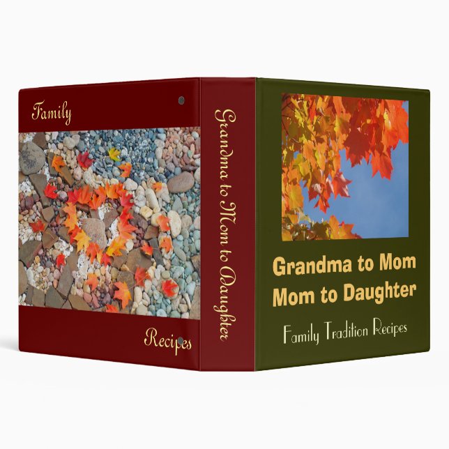 Grandma to Mom to Daughter Family Recipes Binders (Background)