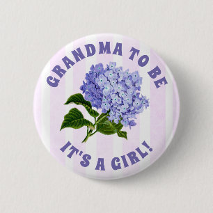 Grandma to Purple Lilacs Baby shower Pinback Button