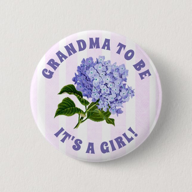Grandma to Purple Lilacs  Baby shower Pinback Button (Front)