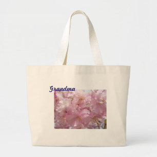 Grandma tote bag gifts Pink Tree Flower Blossoms