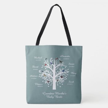Grandma Tree (birds) Custom Names/dates Tote Bag by PicturesByDesign at Zazzle
