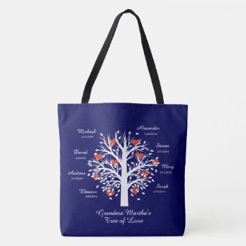 Grandma Tree (hearts) Custom Names/dates Tote Bag by PicturesByDesign at Zazzle