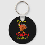 Grandma Turkey Matching Family Group Thanksgiving  Keychain