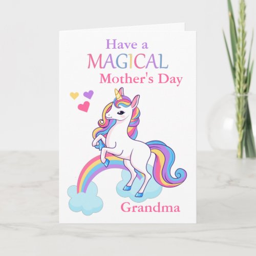 Grandma Unicorn Magical Mothers Day Card