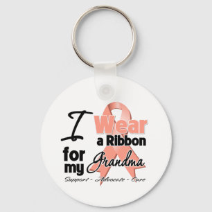 Grandma - Uterine Cancer Ribbon Keychain