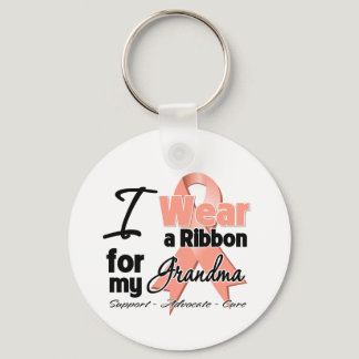 Grandma - Uterine Cancer Ribbon Keychain