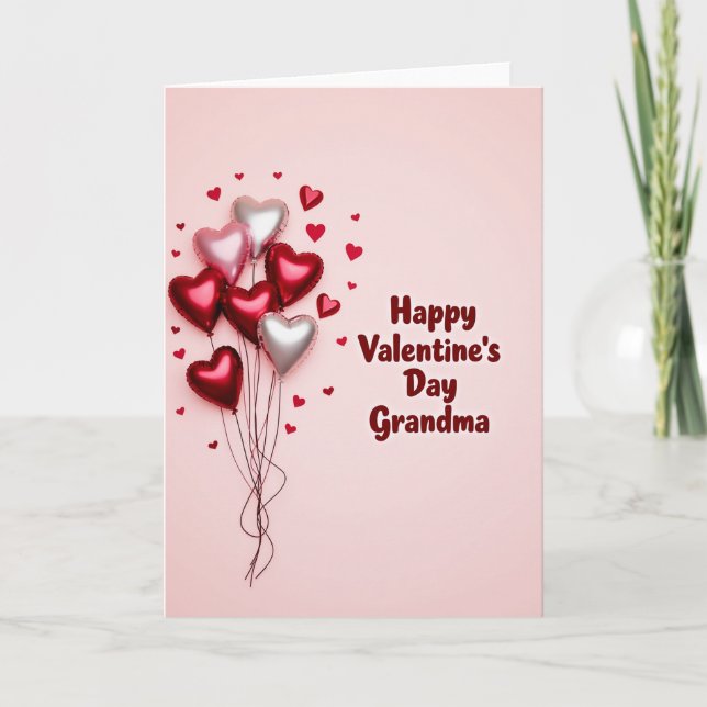 Grandma Valentine Foil Hearts Card (Front)
