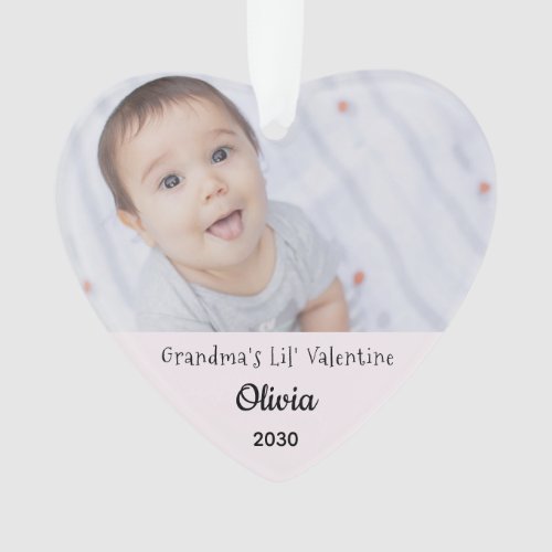 Grandma Valentine Gdaughter Personalize Photo Name Ornament