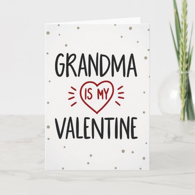 Grandma Valentine Glitter Texture Card (Front)