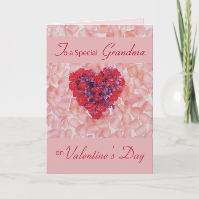 Grandma Valentine in Flowers Holiday Card (Front)