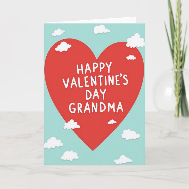 Grandma Valentines Day Heart Card (Front)