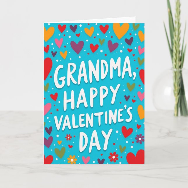 Grandma Valentines Hand Drawn Card (Front)