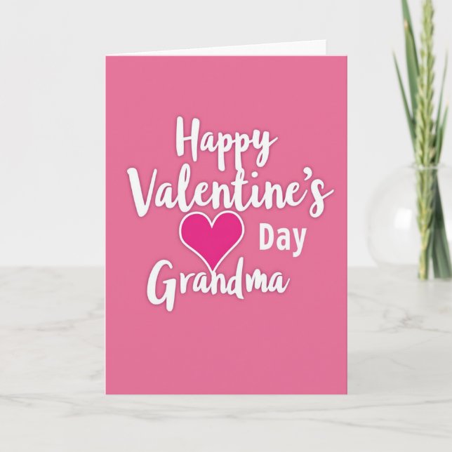 Grandma Valentines Heart Smooth Card (Front)