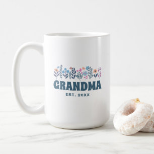 Grandma Vintage Floral Retro Groovy Flower Custom Coffee Mug