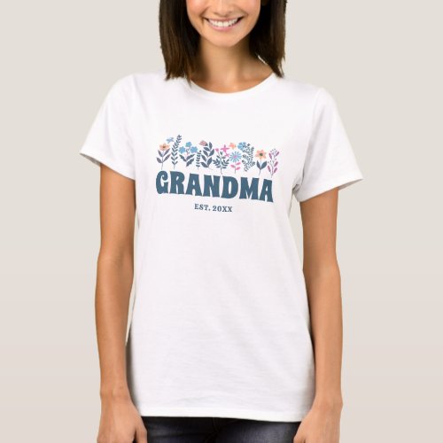Grandma Vintage Floral Retro Groovy Flower Custom T_Shirt