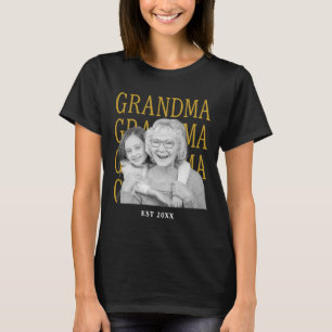 Grandma Vintage Photo Grandparents Birthday Custom T-Shirt